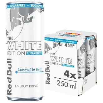 ريد بُل إصدار أبيض خالي من السكر جوز الهند والتوت 250ml (4 Pack)