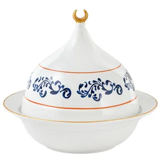 Bella Izmir Blue Date Bowl with Cover