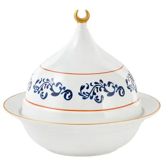 Bella Izmir Blue Date Bowl with Cover