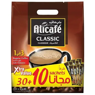 علي كافيه قهوة كلاسيك 3 في 1 (30 + 10 مجاناً)