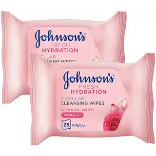 Johnson's Micellar Cleansing Wipes With Rose Water 2x25 Wipes