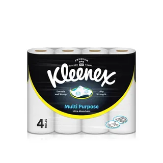 Kleenex Multi Purpose Kitchen Tissue Paper Towel 40 Sheets x 2 Ply x 4 Rolls