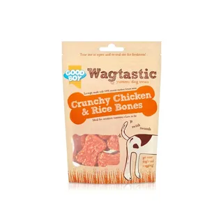 Wagtastic Crunchy Chicken and Rice Bones Dog Treats 350g