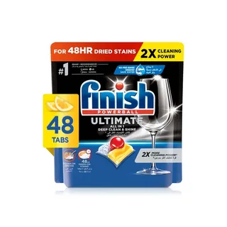 Finish Ultimate Lemon Sparkle Scent 2x More Cleaning Power Dishwasher Tablets x 48