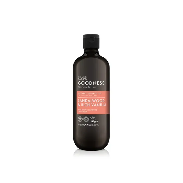 Baylis & Harding Sandalwood and Rich Vanilla Natural Men's Shower Gel 500ml