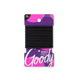 Goody Ouchless Black Hair Elastics x 15