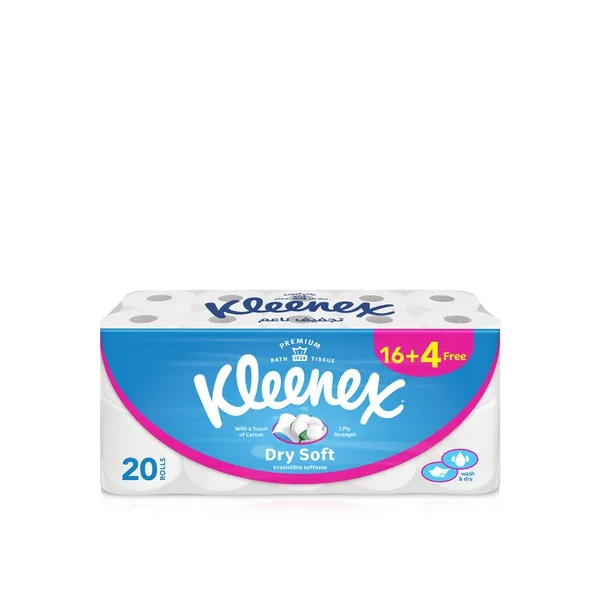Kleenex Dry Soft Toilet Tissue Paper 200 Sheets x 2 Ply x 20 Rolls