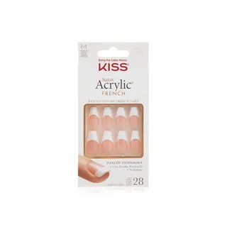 Kiss Salon Acrylic French Nails Medium Length Ksa16