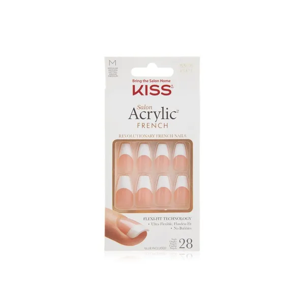 Kiss Salon Acrylic French Nails Medium Length Ksa16