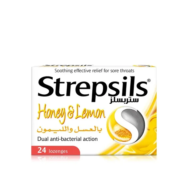 Strepsils Soothing Effective Relief for Sore Throats Honey & Lemon Lozenges x 24