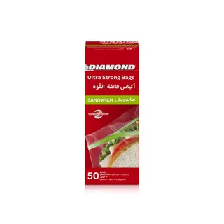 Diamond Sandwich Clear Zipper Bags x 50
