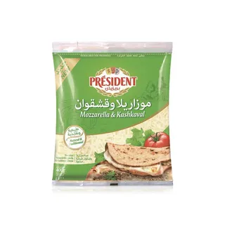 بريزيدن جبنة موتزاريلا وقشقوان مبشورة 400 غرام