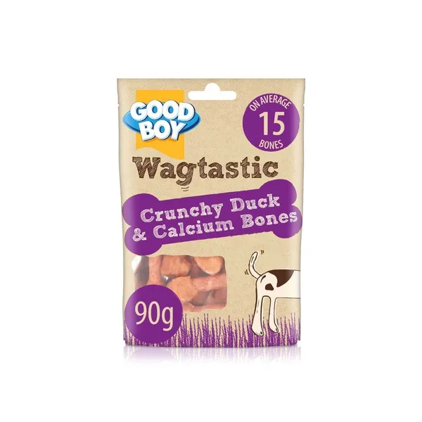 Wagtastic Crunchy Duck and Calcium Bones Dog Treats 90g
