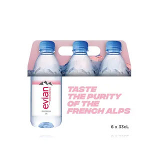 Evian Natural Mineral Water 330ml x 6
