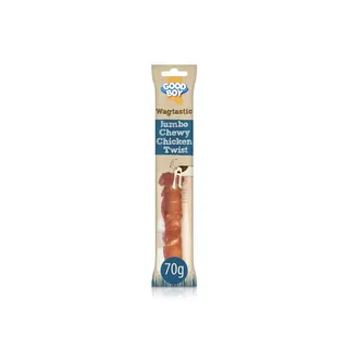 Wagtastic Jumbo Chewy Chicken Twist Dog Treats 70g