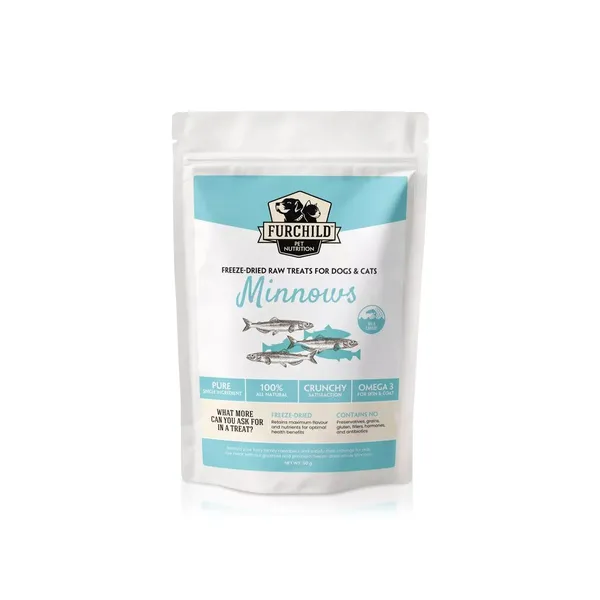 Furchild Wild Caught Minnows Treats for Dogs & Cats 50g