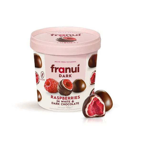 Frauni Frozen Franui Raspberries In White And Dark Chocolate 150G