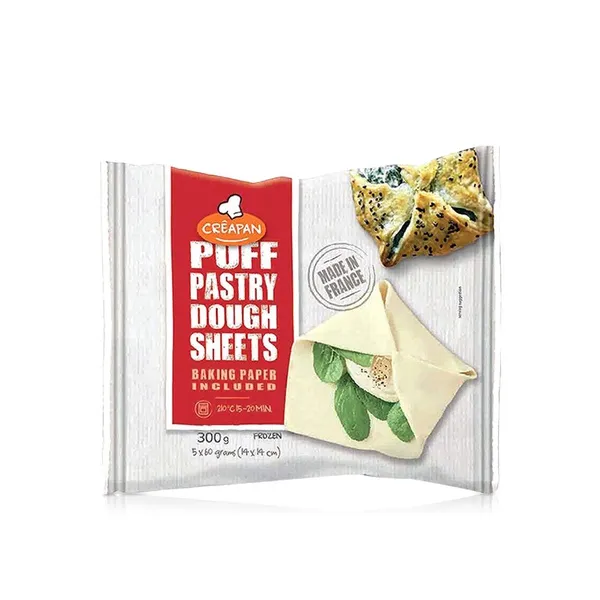 Creapan Frozen Puff Pastry Dough Sheets X 5 300G