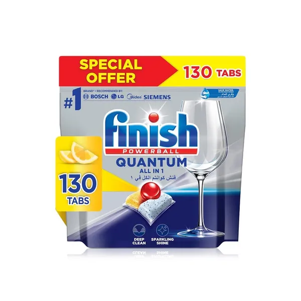 Finish Quantum All In One Lemon Tabs 130 x 1352g