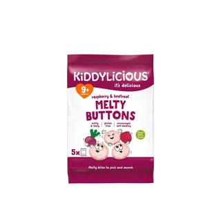 Kiddylicious Raspberry & Beetroot Melty Buttons 9+ Months 6g x 5