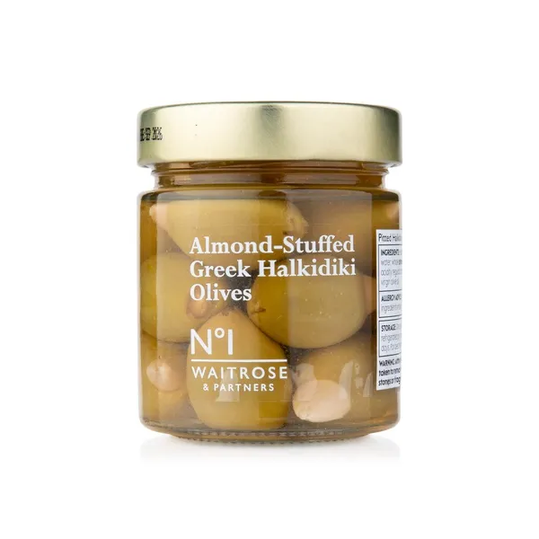 Waitrose No.1 Almond-Stuffed Greek Halkidiki Olives 200g