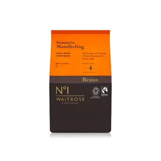 Waitrose No.1 Organic Sumatra Mandheling Single Origin Coffee Beans 750g