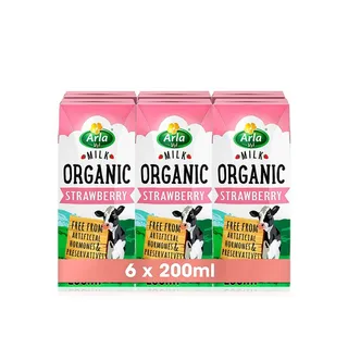 Arla Organic Strawberry Milk 200ml x 6