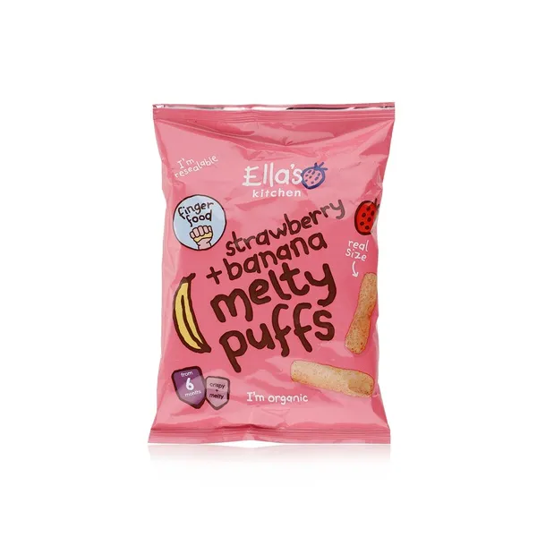 Ella's Kitchen Organic Strawberry Banana Melty Puffs 6+ Months 20g