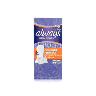 Always Comfort Protect Daily Individually Wrapped Liners x 20