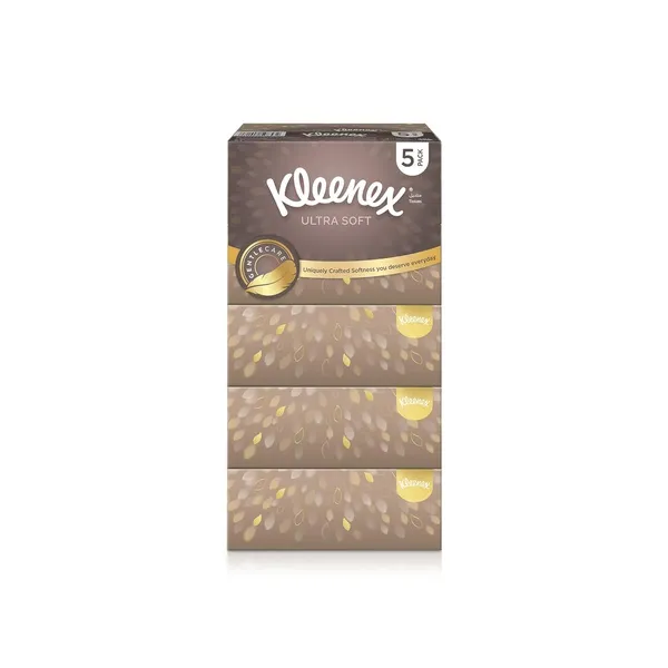 Kleenex Ula Soft Premium Facial Tissue 96 Sheets x 3 Ply x 5 Packs