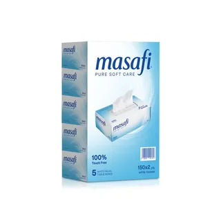 Masafi Facial Tissues 2ply 150 Sheets 5 Pack