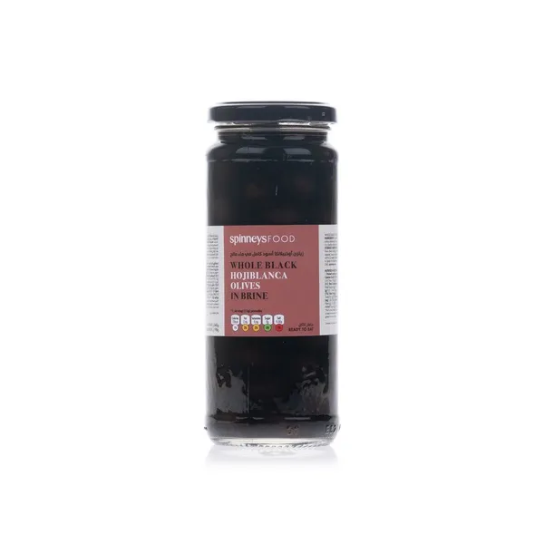 Spinneysfood Whole Black Hojiblanca Olives in Brine 340g