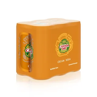 Canada Dry Cream Soda Carbonated Beverage 250ml x 6
