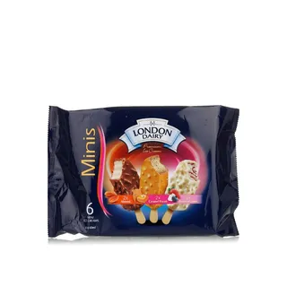 London Dairy Frozen Almond Caramel Biscuit Berry Mini Ice Cream 6 X 60Ml