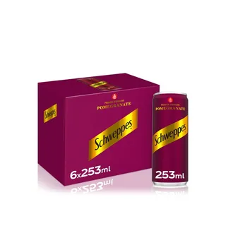 شويبس شراب غازي فوار فاخر بنكهة الرمان 253 مل × 6