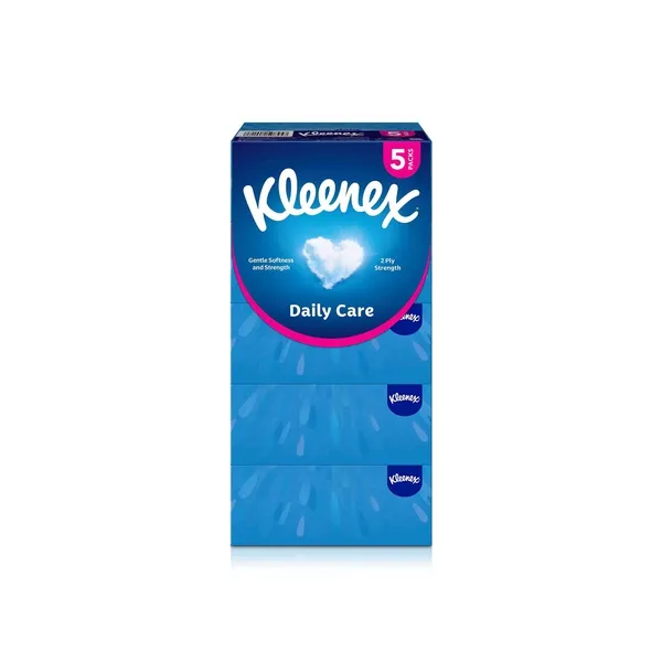 Kleenex Daily Care Facial Tissue 190 Sheets x 2 Ply x 5 Packs
