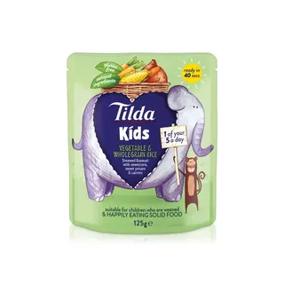 Tilda Kids Vegetable and Wholegrain Rice 125g