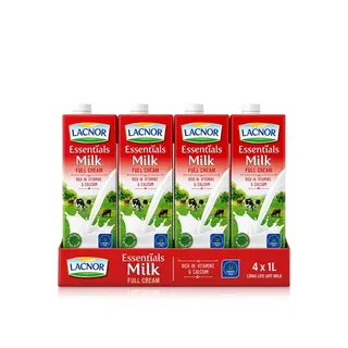 Lacnor Milk Full Cream 4 x 1 litre
