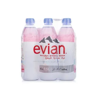 Evian Natural Mineral Water 500ml x 6