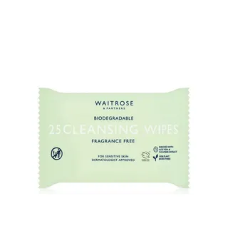 Waitrose Biodegradable Fragrance Free Cleansing Wipes x 25