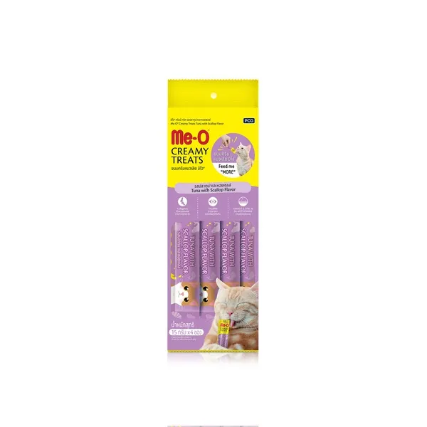 Me-O Cat Creamy Treats Tuna with Scallop Flavor 4x15g