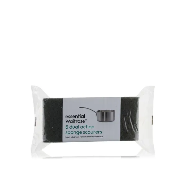 Waitrose Essential Sponge Scourers x 6