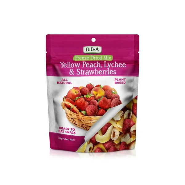 DJ&A Dried Yellow Peach Lychee and Strawberries 35g