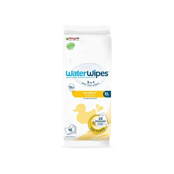 WaterWipes Sensitive+ Bathing 99.9% Water Wipes x16
