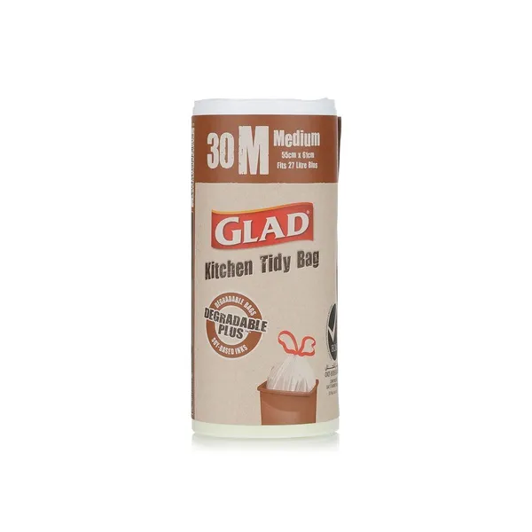 Glad Kitchen Tidy Medium Garbage Bags 55 x 61cm 27 litre x 30
