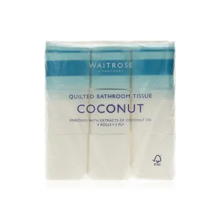 Waitrose Quilted Toilet Tissue Coconut 9 Rolls