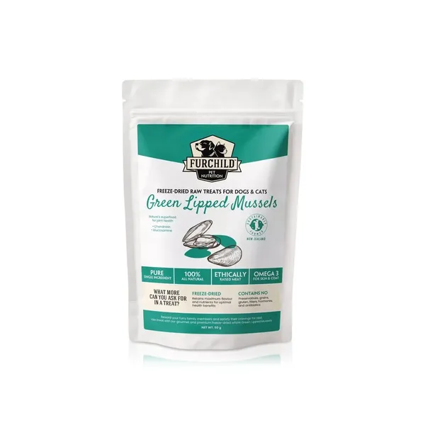 Furchild Green Lipped Mussel Treats for Dogs & Cats 50g