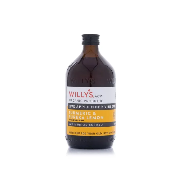 Willy's Organic Apple Cider Turmeric and Eureka Lemon Vinegar 500ml