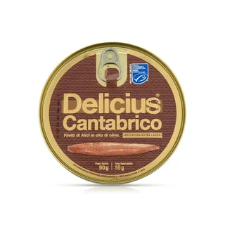 Delicius Cantabrian Anchovy Fillet in Olive Oil 90g