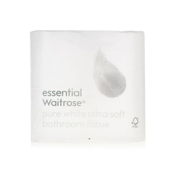 Waitrose Essential Bathroom Tissue White 2ply x 4